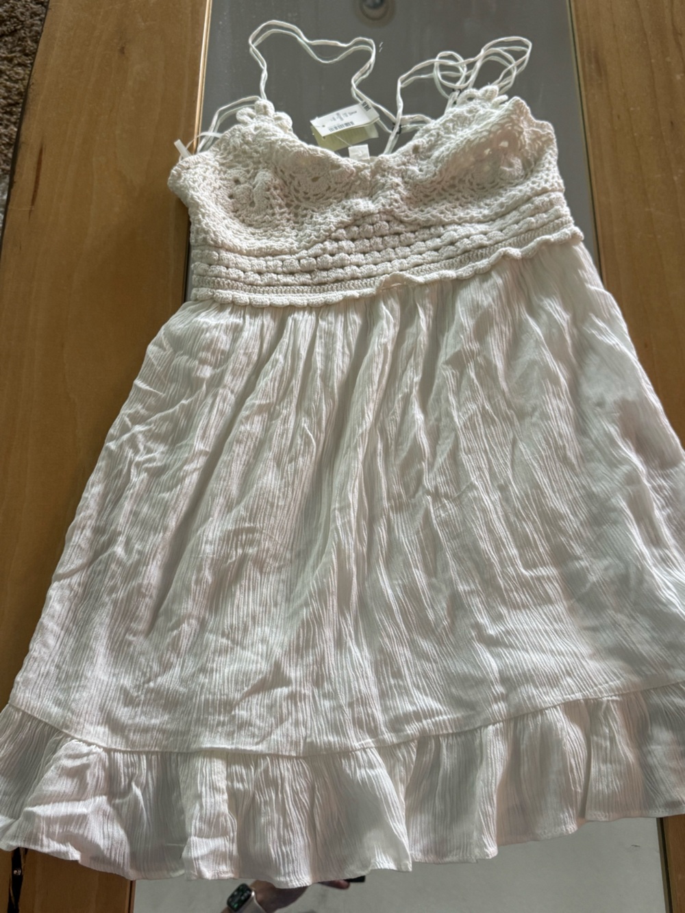 Aeropostale White Crochet Bust Mini Dress